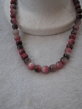 Pink Jade Stone Beaded Necklace - Women Jewelry